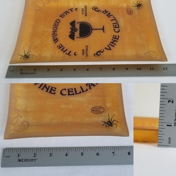 Parker Designs The Winged Bat Decorative Spooky Halloween Catch All Orange Tray - Picture 12 of 12